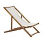 Folding Deck Chair Light Acacia Wood With Off-white 2 Replacement Fabrics With Trendy Pattern Hammock Seat Reclining Folding Sun Lounger