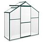 Outsunny 6 X 2.5ft Polycarbonate Greenhouse Walk-in Green House With Rain Gutter, Sliding Door, Window, Foundation, Green