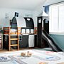 Vidaxl Kids' Loft Bed With Tower White&black 90x190 Cm Solid Wood Pine