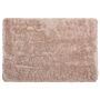 Shaggy Area Rug High-pile Carpet Solid Beige Polyester Rectangular 160 X 230 Cm