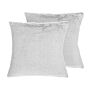 Set Of 2 Decorative Cushions Grey Faux Fur 45 X 45 Cm Double Sided