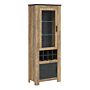 Rapallo 2 Door Display Cabinet With Wine Rack In Chestnut And Matera Grey