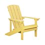 Garden Chair Yellow Plastic Wood Weather Resistant