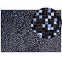 Area Rug Brown And Blue Genuine Cowhide Leather Rectangular 160 X 230 Cm Patchwork Boho Decor