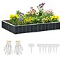 Outsunny Metal Raised Garden Bed, Diy Large Steel Planter Box, No Bottom W/ A Pairs Of Glove, Patio To Grow Vegetables, Herbs, 258cmx90cm