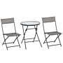 Outsunny 2 Seater Rattan Bistro Set Outdoor Foldable Wicker Conversation Balcony Furniture Set For Outdoor Yard Porch Poolside Lawn Balcony Grey