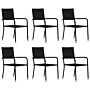 Vidaxl 7 Piece Garden Dining Set Black