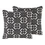 Set Of 2 Scatter Cushions Black And White Cotton 45 X 45 Cm Removable Cover With Polyester Filling