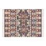 Area Rug Multicolour Jute 140 X 200 Cm Rectangle Geometric Pattern With Tassels Handwoven