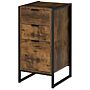 Homcom Industrial 3-drawer Storage Chest Cabinet Organizer Metal Frame Freestanding Unit, Perfect Brown