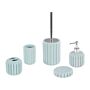 Bathroom Accessories Set Light Blue Ceramic Retro Vintage Soap Dispenser Toilet Brush Tumbler