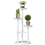 Outsunny 3-tier Plant Stand, Plant Shelf Rack, Bamboo Display Stand, 46x46x86cm, White