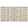 Rug Beige Cotton 80 X 150 Cm Geometric Pattern Hand Tufted Flatweave