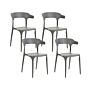 Set Of 4 Garden Chairs Light Grey Polypropylene Lightweight Weather Resistant Plastic