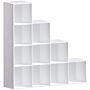 Durham 10 Cube Storage Unit, White & Cube Storage Basket, Set Of 5, Grey