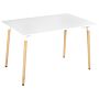 Dining Table White Wooden Legs 120 X 80 Cm Rectangular