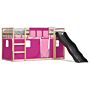 Vidaxl Bunk Bed With Slide And Curtains Pink 90x190 Cm