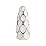 Flower Table Vase White With Gold Stoneware 36 Cm Geometric