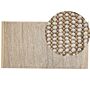 Area Rug Beige 80 X 150 Cm Wool Handwoven Accessory