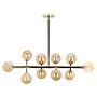 Pendant Lamp Gold Steel And Glass 10 Lights Modern Design Ceiling Light