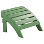 Garden Footstool Green Plastic Wood Weather Resistant Slatted