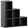 Durham 6 Cube Storage Unit, Black & Cube Storage Basket, Set Of 3, Grey