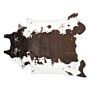 Area Rug White And Brown Faux Cowhide Leather 130 X 170 Cm Irregular