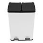 60l Dual Pedal Bin In White