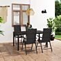 Vidaxl 5 Piece Garden Dining Set Black