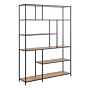 Seaford Bookcase With 1 Drawer And 5 Shelves In Black And Oak