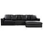 Corner Sofa Black Leather Upholstered L-shaped Left Hand Orientation