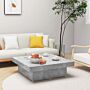 Vidaxl Coffee Table Concrete Grey 90x90x28 Cm Engineered Wood