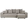 Left Hand Corner Sofa Taupe 3 Seater Extra Scatter Cushions With Storage