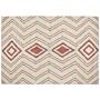 Area Rug Beige Pink Cotton 160 X 230 Cm Geometric Pattern Hand Tufted Shaggy