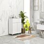 Kleankin High Gloss Bathroom Cabinet, Freestanding Storage Cupboard Storage, Bathroom Storage Unit With Drawer And Adjustable Shelf, White