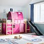 Vidaxl Kids' Loft Bed With Tunnel Pink 90x190 Cm Solid Wood Pine