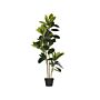 Artificial Potted Oak Tree Green And Black Synthetic 134 Cm Material