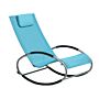 Rocking Sun Lounger Turquoise Blue Steel Runners Garden Rocking Chair With Head Cushion