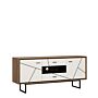 Brolo 2 Door 2 Drawer Tv Unit In Walnut And White