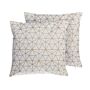 Set Of 2 Decorative Cushions Gold Cotton Triangle Pattern 45 X 45 Cm Geometric Net