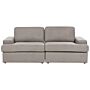 Sofa Taupe Fabric Upholstered 3 Seater Cushioned Thickly Padded Backrest Classic Living Room Couch