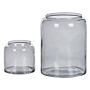 Set Of 2 Vases Grey Glass Coloured Tinted Transparent Decorative Glass