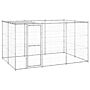 Vidaxl Outdoor Dog Kennel Galvanised Steel With Roof 7.26 M²