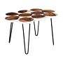 Side Table Solid Wood Black Metal Hairpin Legs