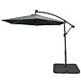 Grey 3m Led Cantilever Parasol & Plain Base