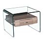 Angola Clear Lamp Table With Drawer