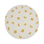 Area Rug Light Beige And Yellow Cotton Ø 140 Cm Round Boho Style Living Room Kids Children's Room