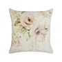 Decorative Cushion Beige Multicolour Floral Pattern 45 X 45 Cm