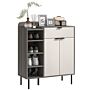 Homcom Modern And Minimal 12 Shoe Storage Cabinet - Grey/white