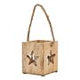 Natural Wooden Small Star Tealight Candle Holder